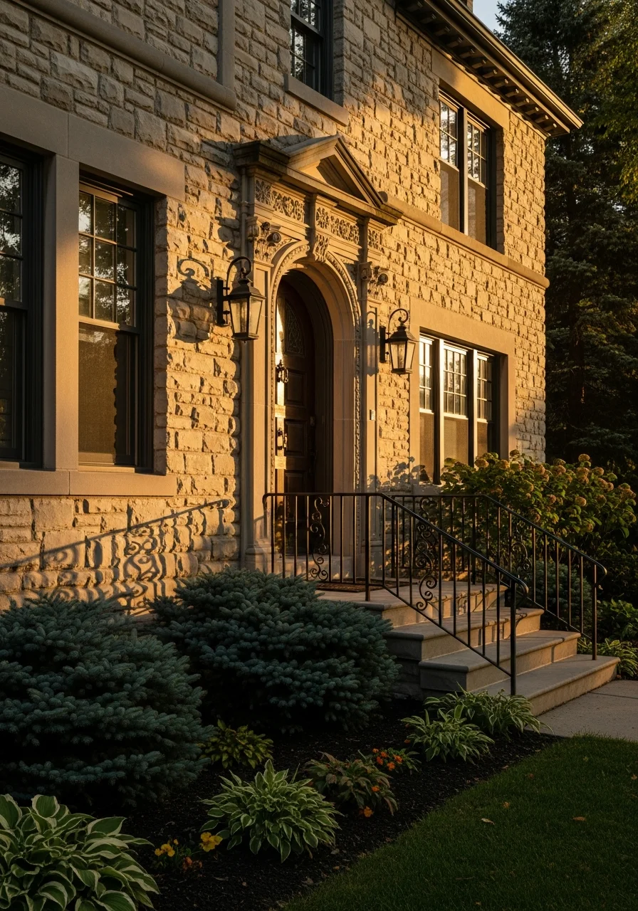 Close-up of fine craftsmanship and architectural detail on a Highland Park residence.